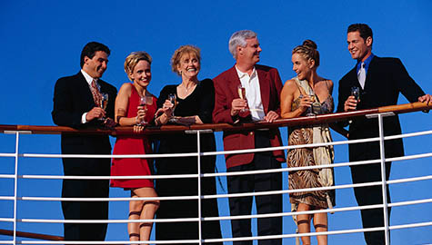 Group of People on Deck of Cruise Ship